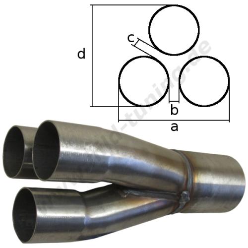 Artikelbild des Artikels “Auspuffsammler 3 in 1 - 3 x 45 mm 1 x 76 mm “