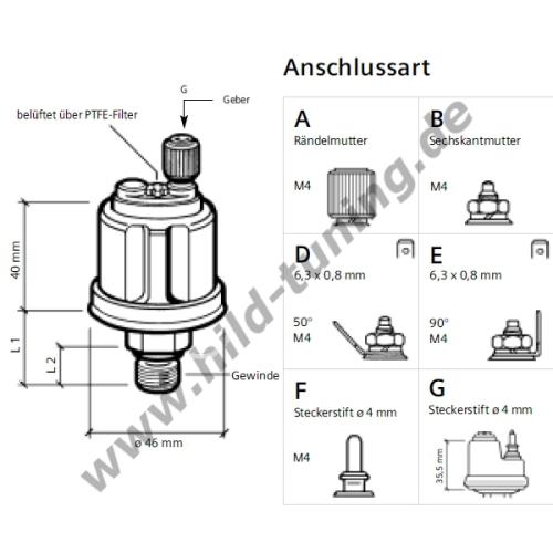 Artikelbild des Artikels “Motometer Luft-, Öldruckgeber M10x1 kegel 0 - 10 bar“