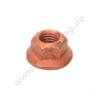 Auspuffmutter - Kupfermutter M10x1,25 | mit Bund | SW 15
