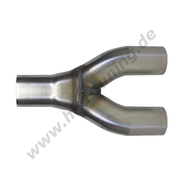 Edelstahl Auspuff Y Adapterrohr 1x50 - 2x50 mm