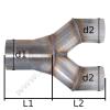  Artikelbild 2 des Artikels “Edelstahl Auspuff Y Adapterrohr 1x76 - 2x60 mm breit “