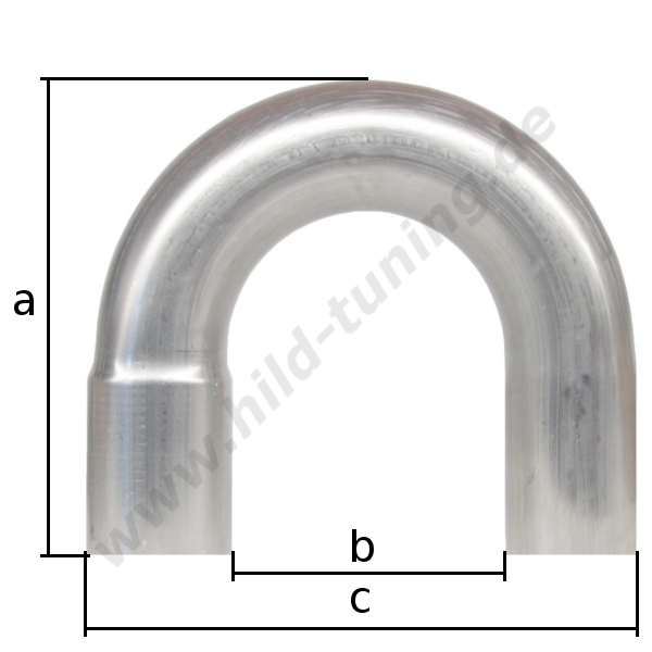 Edelstahl Auspuff Rohrbogen 180 Grad 76 mm mit Muffe