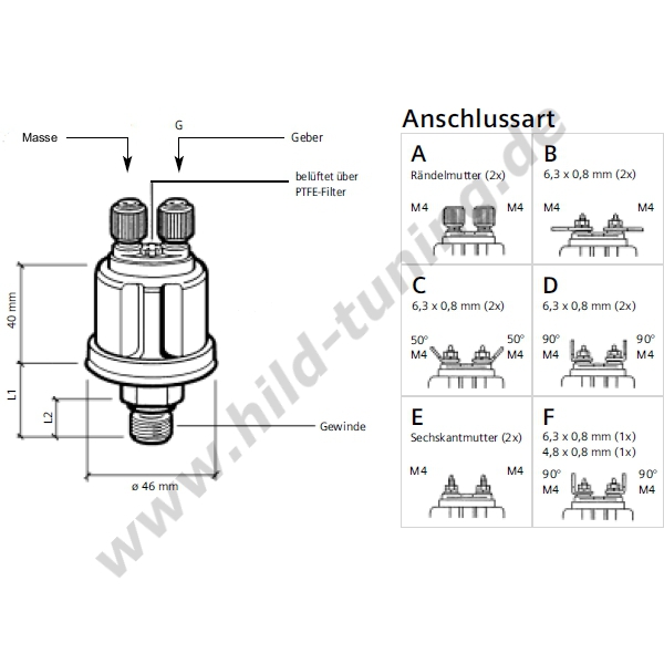  Artikelbild 1 des Artikels “VDO Luft-, Öldruckgeber 1/8 Zoll 10 bar massefrei “