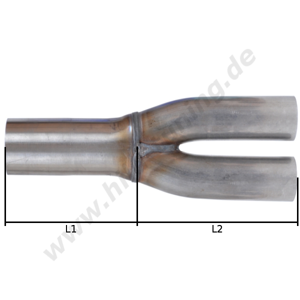  Artikelbild 2 des Artikels “Edelstahl Auspuff Y Adapterrohr 1x63,5 - 2x63,5 mm “