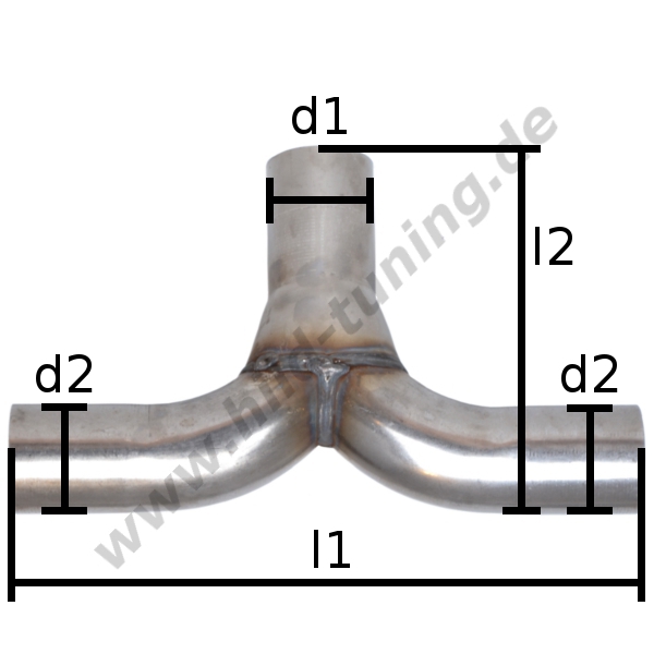 Artikelbild 2 des Artikels “Edelstahl Auspuff T Adapterrohr 1x76 - 2x63,5 mm “