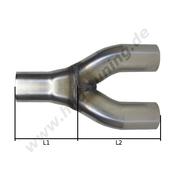  Artikelbild 2 des Artikels “Edelstahl Auspuff Y Adapterrohr 1x70 - 2x60 mm “